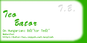 teo bator business card